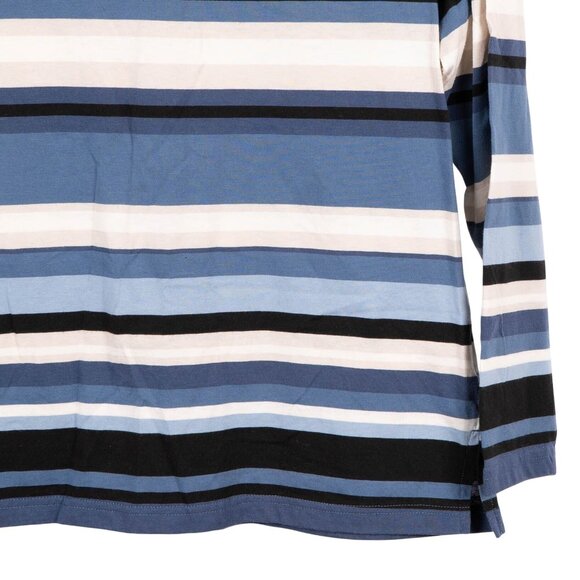 Erika Shirt Womens S NWOT Blue White Striped Long Sleeve Top Cotton Blend Basic - Picture 3 of 5